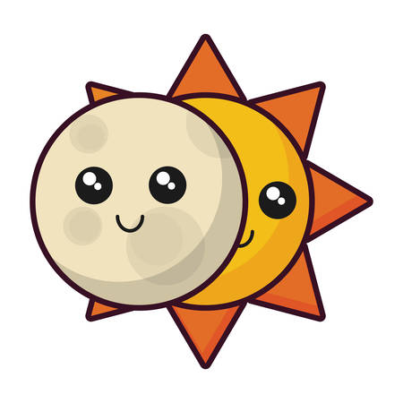 sun and moon icon over white background vector illustrationのイラスト素材