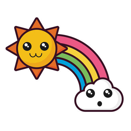 Sun and rainbow iconのイラスト素材