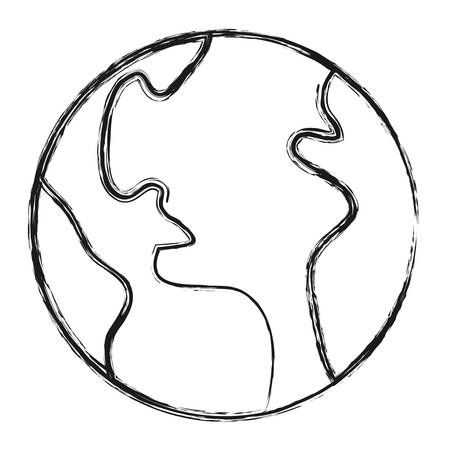 earth planet icon over white background vector illustrationのイラスト素材