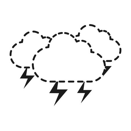 Clouds and thunders icon over white background vector illustration.のイラスト素材