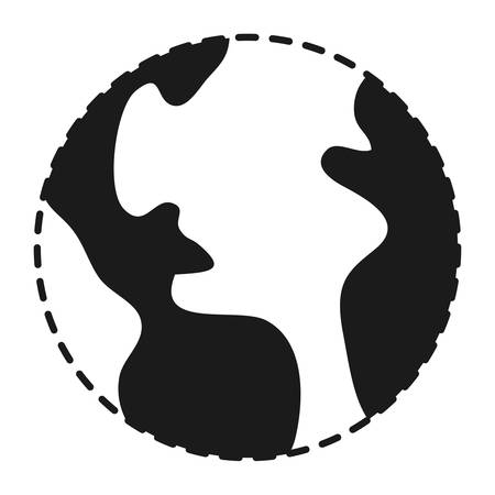 Earth planet icon over white background vector illustration.のイラスト素材