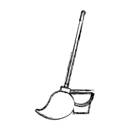 bucket and mop icon over white background vector illustrationのイラスト素材