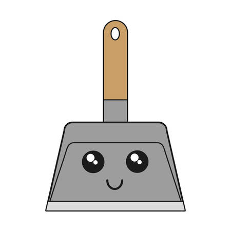 kawaii dustpan icon over white background vector illustrationのイラスト素材