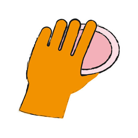 cleaning glove icon over white background vector illustrationのイラスト素材