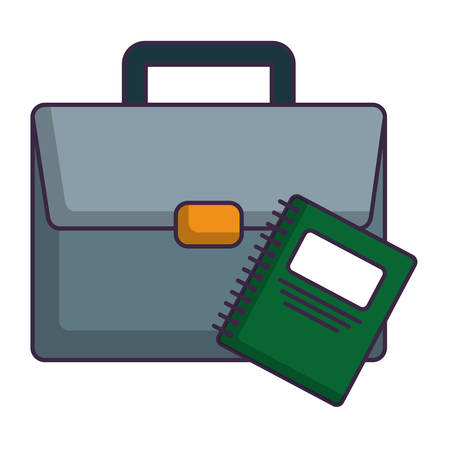 briefcase and notebook icon over white background vector illustrationのイラスト素材