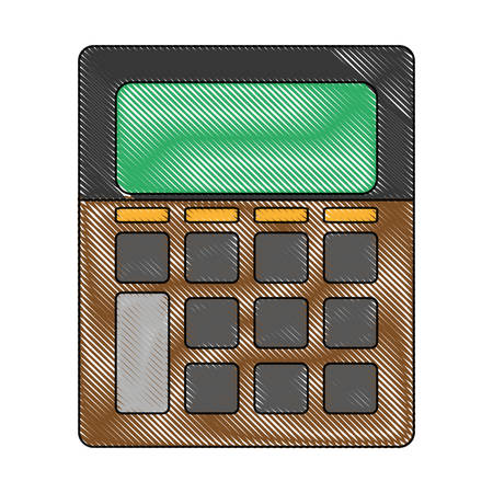 calculator icon over white background vector illustrationのイラスト素材