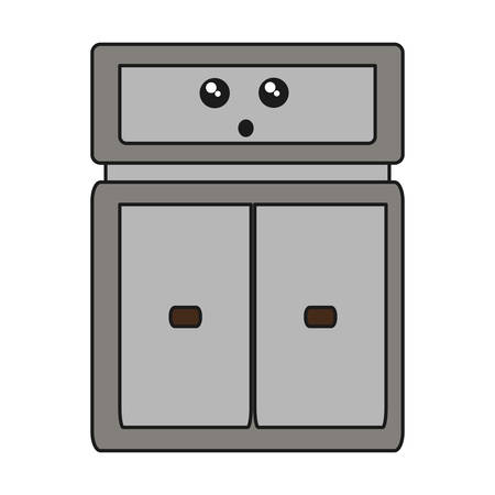 kawaii office drawers icon over white background vector illustrationのイラスト素材