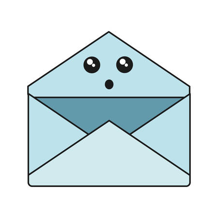 kawaii envelope icon over white background vector illustrationのイラスト素材
