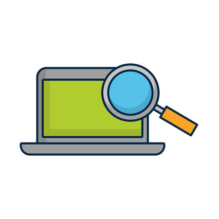 Laptop computer icon over white background vector illustration.のイラスト素材