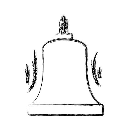 Bell icon over white background vector illustration.のイラスト素材