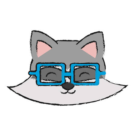 cute raccoon icon over white background vector illustrationのイラスト素材