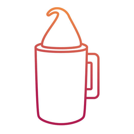 A flat line colored iced coffee over white background vector illustrationのイラスト素材