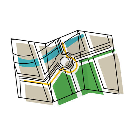 colored  map  over white background  vector illustrationのイラスト素材