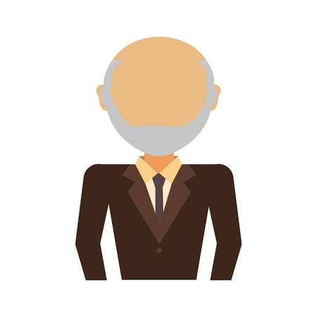 colored  old man  avatar over white  background  vector illustrationのイラスト素材