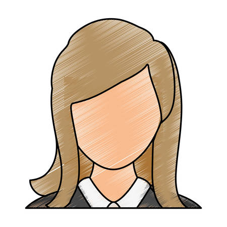 colored lawyer woman doodle over white background vector illustrationのイラスト素材