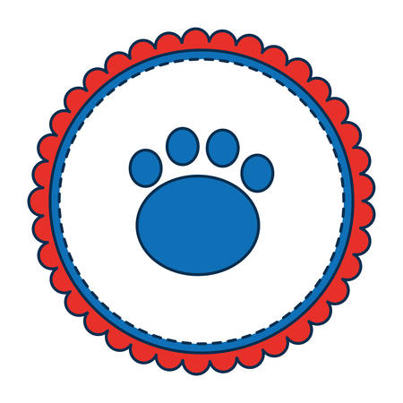 seal stamp with dogprints icon over white background vector illustrationのイラスト素材