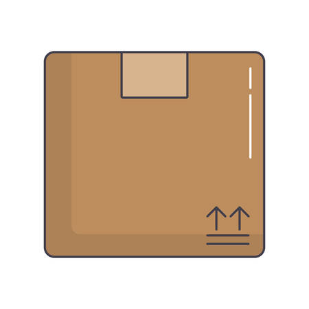 carton box icon over white background vector illustrationのイラスト素材