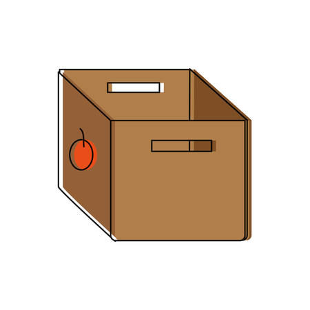 carton box icon over white background vector illustrationのイラスト素材