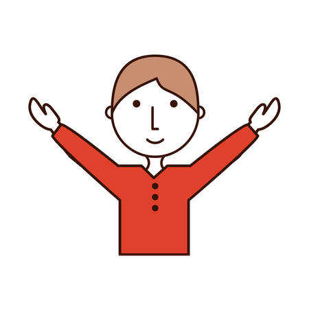 cartoon man icon over white background colorful design vector illustrationのイラスト素材