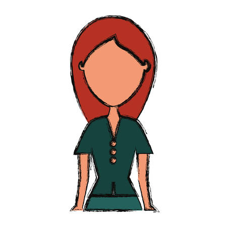 avatar businesswoman icon over white background vector illustrationのイラスト素材