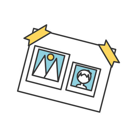 Picture icon over white backdrop illustration.のイラスト素材