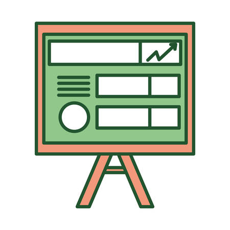 Presentation board icon over white backdrop  illustration.のイラスト素材