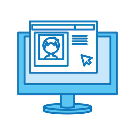 Computer icon over white background vector illustrationのイラスト素材