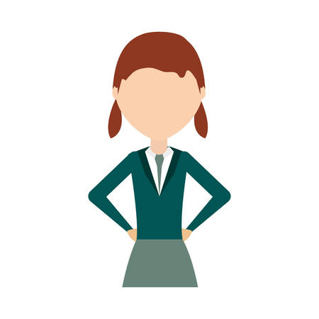 avatar woman icon over white background colorful design  vector illustrationのイラスト素材