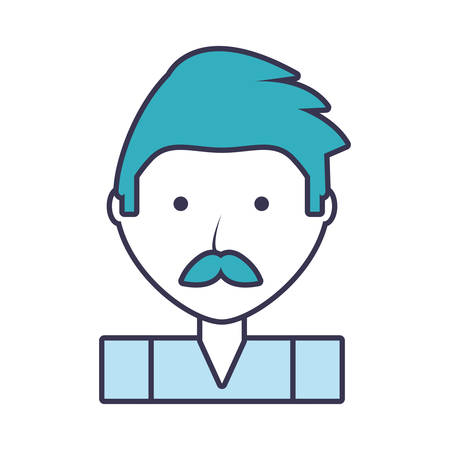 Cartoon man icon over white background colorful design vector illustrationのイラスト素材