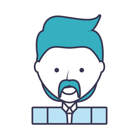 Cartoon man icon over white background colorful design vector illustrationのイラスト素材