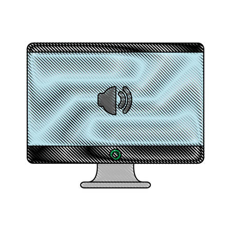 Computer icon over white background vector illustrationのイラスト素材