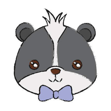 Cute skunk icon over white background colorful design  vector illustrationのイラスト素材