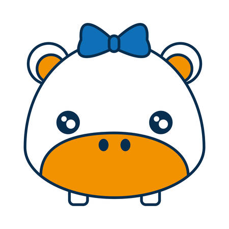 cute hippopotamus icon over white background colorful design vector illustrationのイラスト素材