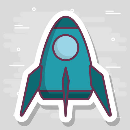 Space rocket icon over gray background colorful design illustrationのイラスト素材