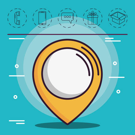 Gps and icon set of logistic transportation and delivery theme Vector illustrationのイラスト素材
