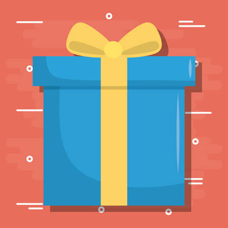 Gift with bowtie of box present and holiday theme Vector illustrationのイラスト素材