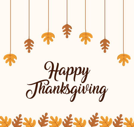 Leaves of happy thankgsgiving and autumn season theme Vector illustrationのイラスト素材