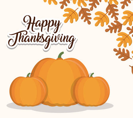Pumpkin of happy thankgsgiving and autumn season theme Vector illustrationのイラスト素材