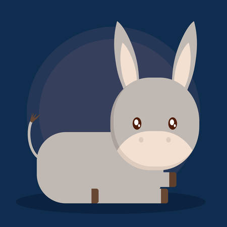 Donkey cartoon of animal and farm theme Vector illustrationのイラスト素材