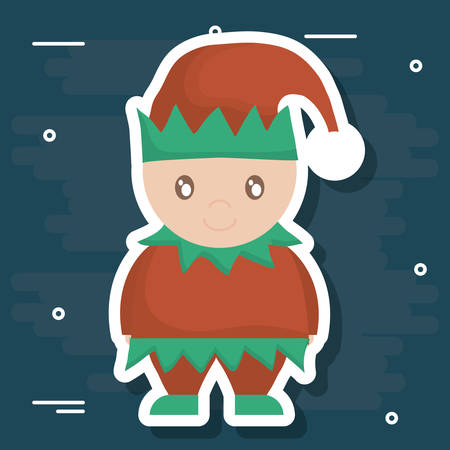 Elf of Merry Christmas season theme Vector illustrationのイラスト素材