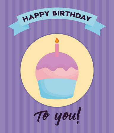 Cupcake of Happy birthday and celebration theme Vector illustrationのイラスト素材