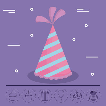 Party hat of Happy birthday and celebration theme Vector illustrationのイラスト素材