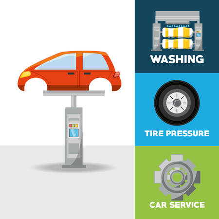 Automobile of car service and machine repair theme Vector illustrationのイラスト素材