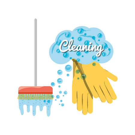 Brush of cleaning service home work and hygiene theme Vector illustrationのイラスト素材
