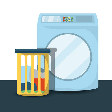 Laundry of cleaning service home work and hygiene theme Vector illustrationのイラスト素材