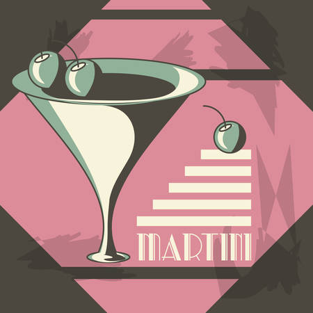 Martini drink of cocktail alcohol bar and beverage theme Vector illustrationのイラスト素材