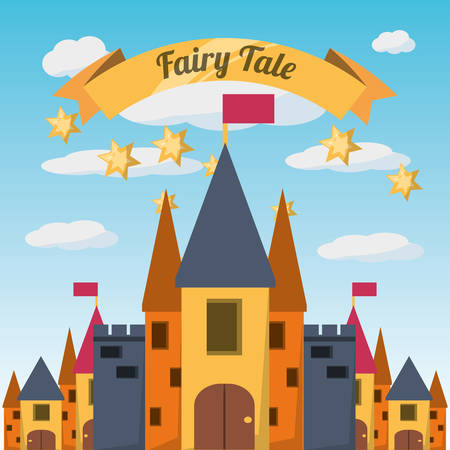 Castle of fairytale fantasy and magic theme Vector illustrationのイラスト素材