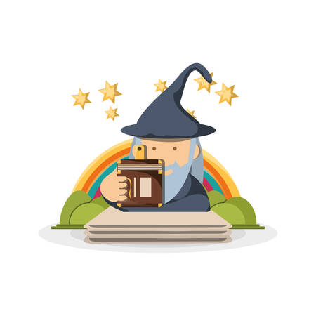 Book of fairytale fantasy and magic theme Vector illustrationのイラスト素材