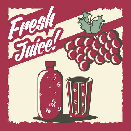 Juice bottle of drink beverage and fresh food theme Vector illustrationのイラスト素材