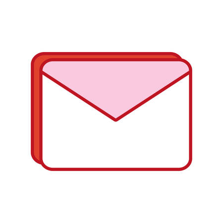 flat line colored  envelope over white background  vector illustrationのイラスト素材